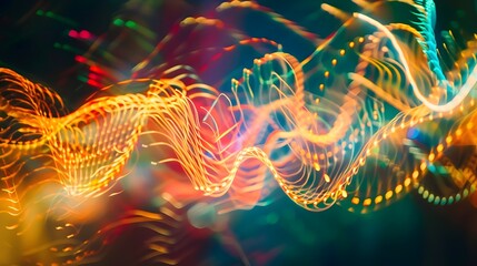 Sticker - Mesmerizing Light Trails Forming Abstract Organic Patterns and Shapes in Vibrant Colors