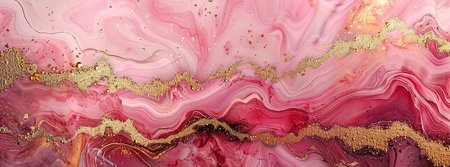 Canvas Print - Abstract Pink and Gold Marble Texture