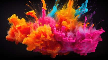 Wall Mural - fluorescent paint splashes with motion blur