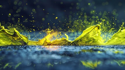 Wall Mural - fluorescent paint splashes with motion blur