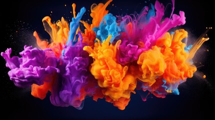 Wall Mural - fluorescent paint splashes with motion blur