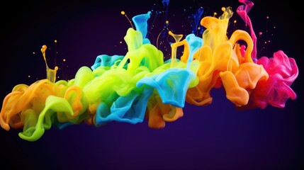 Wall Mural - fluorescent paint splashes with motion blur