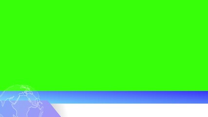 4K lower third tittle news on green screen background.