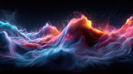 Canvas Print - Fluid dynamics with colorful motion trails