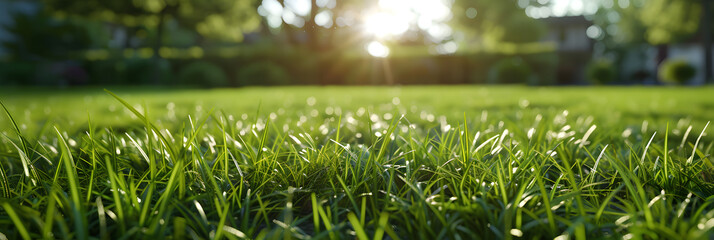 a lawn with long grass,