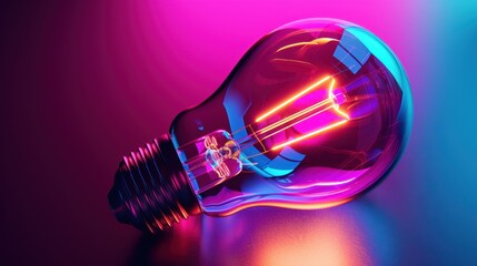 the colorful neon lightbulb