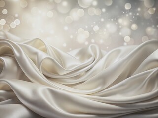 Wall Mural - this is a white gray satin texture with an ivory silk panorama background with a natural soft blur p