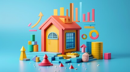 Poster - Abstract 3D vector real estate concept illustration