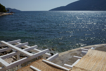 Blue sky and turquoise water in Montenegro