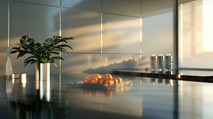 Poster - Luxurious 3D Kitchen Background with Minimalistic Design