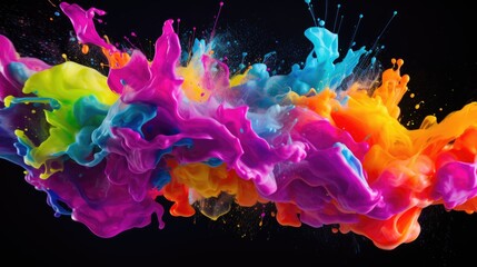 Sticker - Fluorescent paint splashes with motion blur