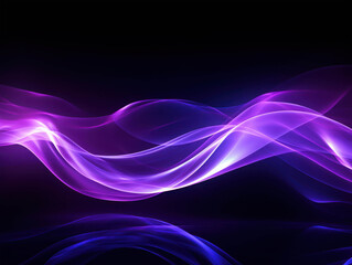 Poster - Neon Flow: Abstract purple and blue waves of light dance across a dark background, evoking a sense of energy and movement. 