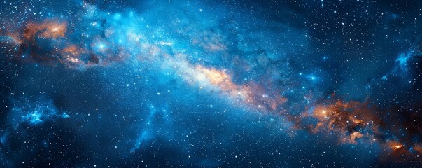 Abstract night sky with bright stars in watercolor.
