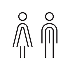 Wall Mural - Lavatory and restroom sign for man and women isolated icon graphic vector	