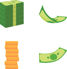 Poster - Money concept icons set cartoon vector. Cash money. Banking, finance and wealth