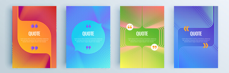 Fototapete - Quote frames blank templates set. Text in brackets, citation empty speech bubbles, quote bubbles. Textbox isolated on color background. Vector illustration.