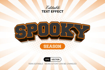 Poster - Spooky Text Effect 3d Curve Style. Editable Text Effect.