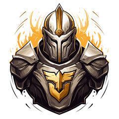 Knight vector mascot logo design with modern illustration concept style for badge, emblem and tshirt printing. Knight illustration for sport and esport team logotype. Knight sticker