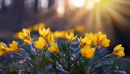 yellow spring flowers