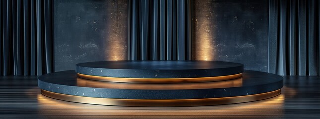 Wall Mural - Elegant Podium with Golden Accents