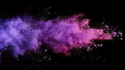 Poster - Vibrant Colorful Powder Explosion on Plain Studio Background Captured in High-speed