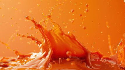 Poster - Vibrant Sauce Splash Creating Unique Patterns on Studio Background