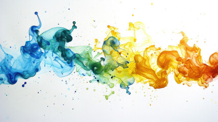 Poster - Vibrant Watercolor Splash Spreading on Plain Studio Background