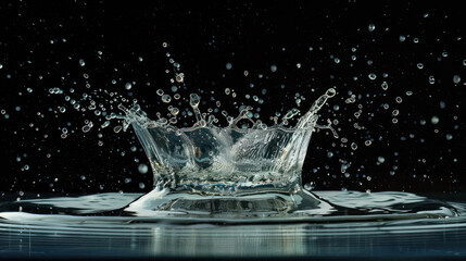 Poster - Dynamic Water Splash in High-Speed Capture on Studio Backdrop