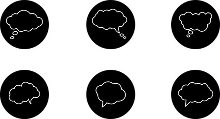 Bubble Speech set. Talk bubble. Cloud speech bubbles collection. Black background. Vector illustration