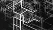 © Glce - an engineering drawing of a complex part with white dimensional lines on a black background