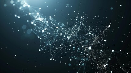 Poster - technology background with points and lines. ai tech wire network futuristic wireframe. big data. 4k