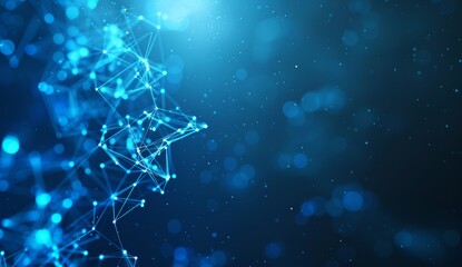 Poster - digital data visualization with connected polygons plexus on a modern background. illustration of mo