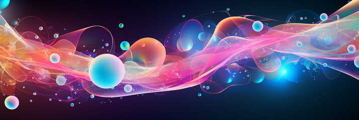 Wall Mural - Bubbled Abstract Vector Fluid Particle Flow