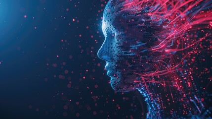 Conceptual technology illustration of artificial intelligence in colorful colors , Generative AI