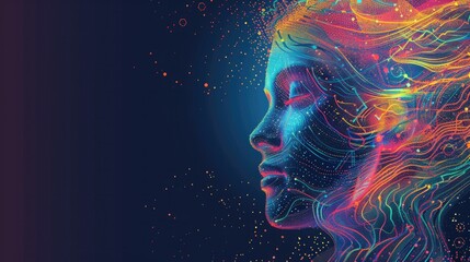 Conceptual technology illustration of artificial intelligence in colorful colors , Generative AI