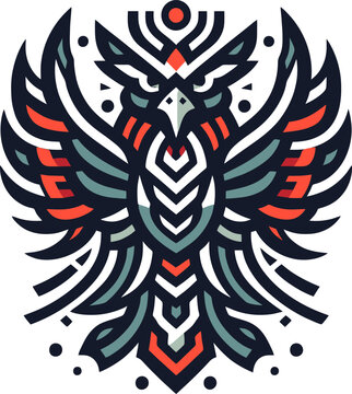 tribal Tattoo art design of eagle logo silhouette 