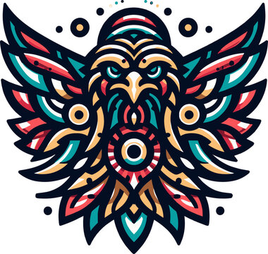 tribal Tattoo art design of eagle logo silhouette 