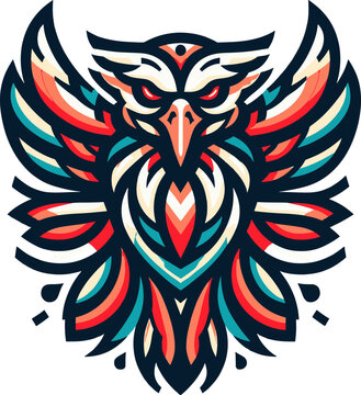 tribal Tattoo art design of eagle logo silhouette 