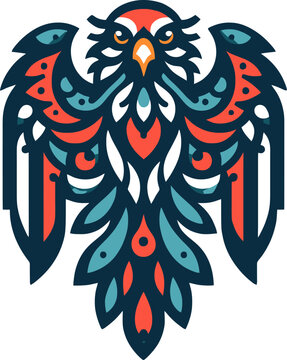 tribal Tattoo art design of eagle logo silhouette 