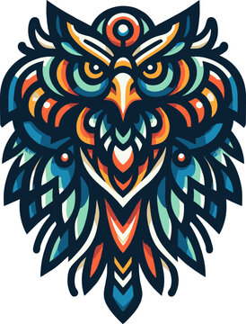 tribal Tattoo art design of eagle logo silhouette 