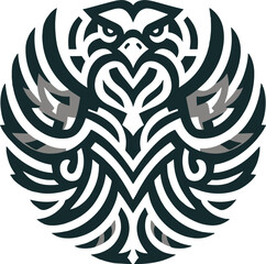 Wall Mural - tribal Tattoo art design of eagle logo silhouette 