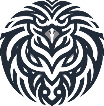 tribal Tattoo art design of eagle logo silhouette 