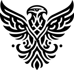 Wall Mural - tribal Tattoo art design of eagle logo silhouette 