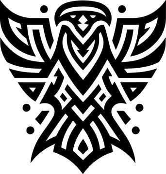 tribal Tattoo art design of eagle logo silhouette 
