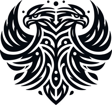 tribal Tattoo art design of eagle logo silhouette 