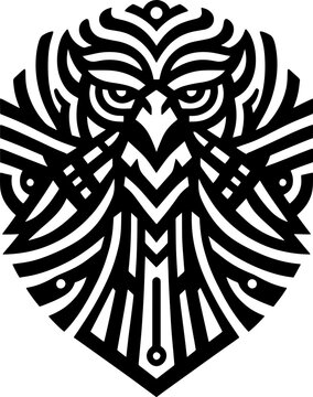 tribal Tattoo art design of eagle logo silhouette 