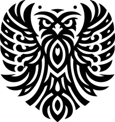 Sticker - tribal Tattoo art design of eagle logo silhouette 