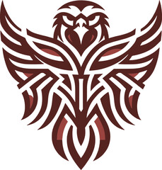 Sticker - tribal Tattoo art design of eagle logo silhouette 