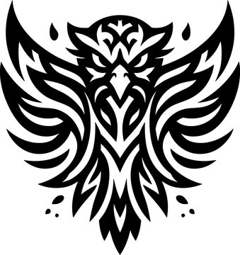 tribal Tattoo art design of eagle logo silhouette 