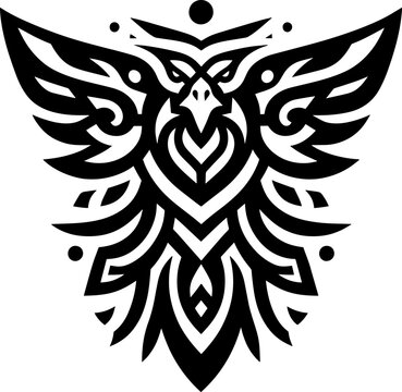 tribal Tattoo art design of eagle logo silhouette 